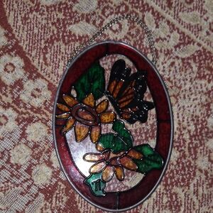 Stained Glass Sunflower and Butterfly Suncatcher